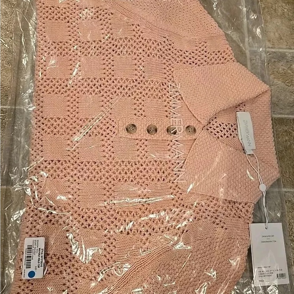 ZIMMERMANN WAVERLY POLO TOP in DUSTY PINK - AU 0/ US 2-4 - NWT - Picture 6 of 6